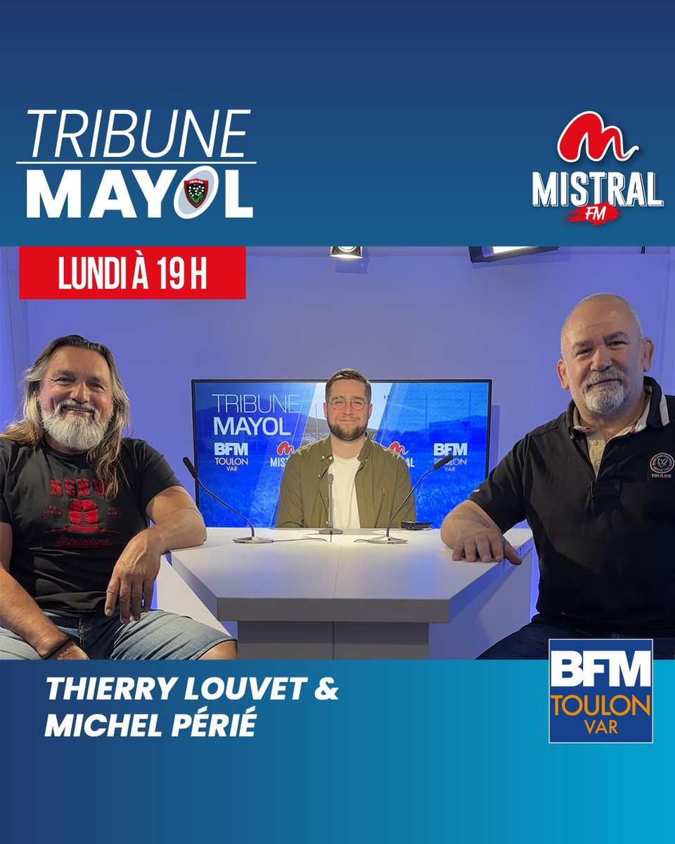 Nouveau numéro de #TribuneMayol ce soir à 19h sur <a href="/BFMVar/">BFM Toulon Var</a> ! 

Avec Thierry Louvet &amp; Michel Périé

- La courte défaite à la Rochelle ❌
- L’arbitrage du match 😳
- La réception de Lyon 🐺