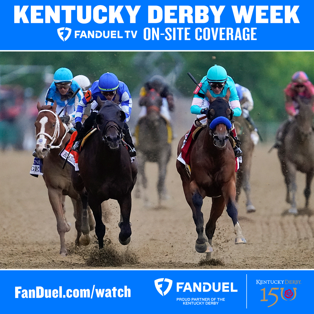 It's Derby week! 🙌 Tune into FanDuel TV all week for exclusive on-site coverage from Churchill Downs ➡️ FanDuel.com/watch #KentuckyDerby | @FanDuel_Racing