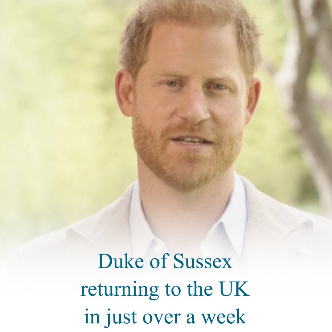 The #DukeofSussex is returning to the UK in just over a week to attend a ceremony marking the 10th anniversary of the Invictus Games.

#PrinceHarry will be at the service at London's St Paul's Cathedral on 8th May.