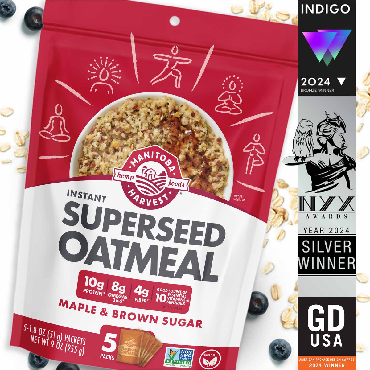 Our work for Manitoba Harvest's Superseed Oatmeal line has been honored with 3 awards: GDUSA American Package Design Awards, Silver NYX Awards, and Bronze Indigo Design Award.
#nyxawards #indigodesign #gdusa #manitobaharvest #biondogroup #oatmeal #hempfood #packagedesign #design