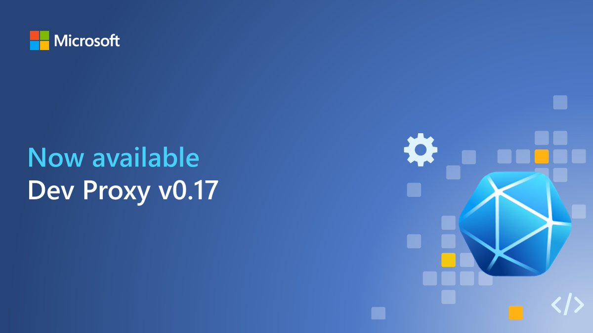 The latest version of Dev Proxy includes integration with Azure API Center and more features to help you build robust apps connected to APIs: msft.it/6013Y36cc #Microsoft365Dev #DevProxy