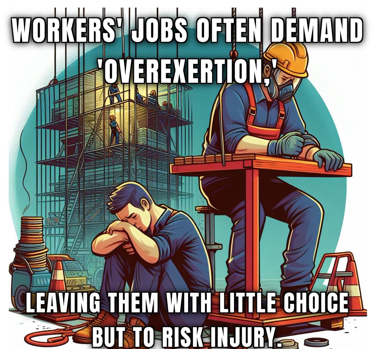 Workers are often forced into 'overexertion', risking injury because they have little choice. This isn't a choice, it's a demand. It's time for fair treatment and safe workplaces. #InjuredWorkersUnite #FairTreatment
