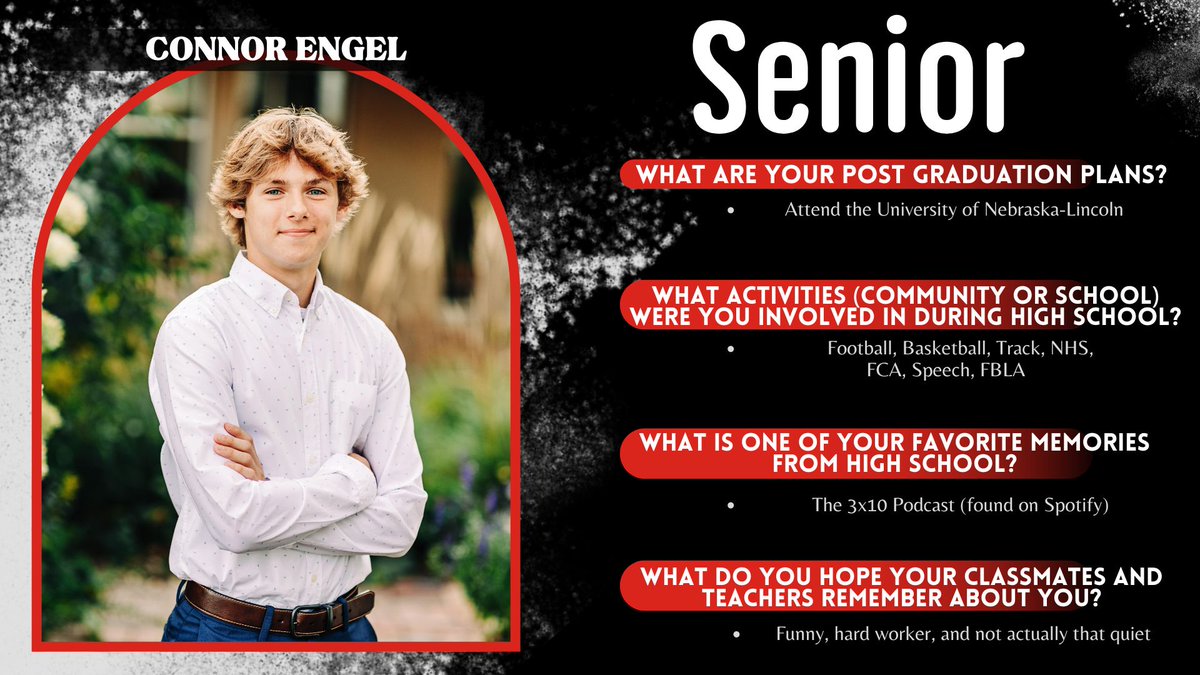 Best of luck in your future, Connor Engel! #classof2024 #YutanSeniors