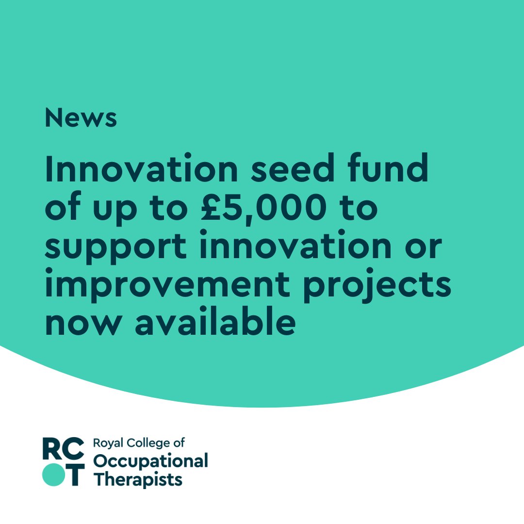 Applications open! 📝 You can now apply for our Innovation Seed Fund! If you are a member with a desire to do something innovative in occupational therapy you can apply for up to £5,000 in funding towards your idea or project! 🤩 Learn more: loom.ly/UNcFyF0