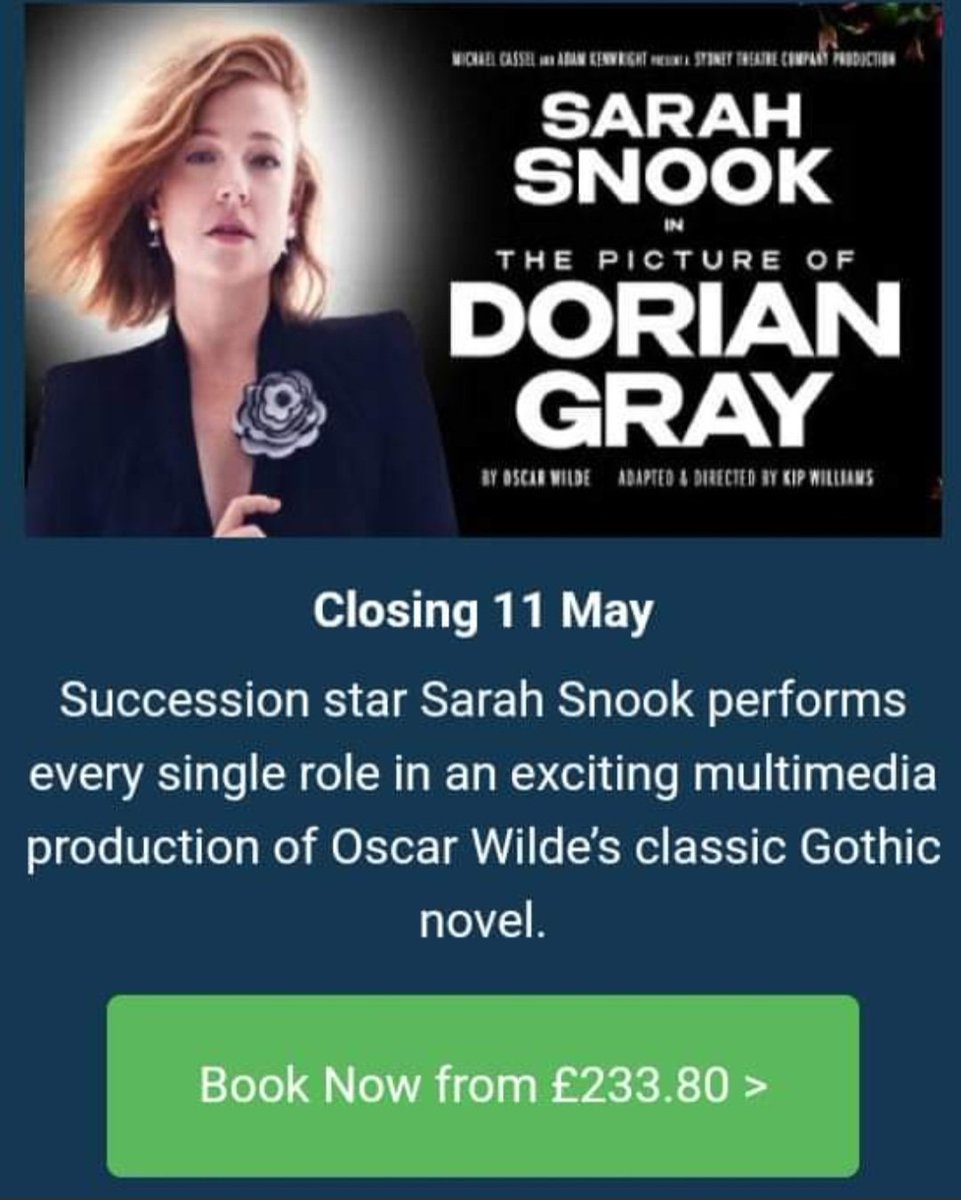 £233.80p ....this why people don't care if the arts are funded or not. ( no disrespect to the actor) but this price for a one person show! This...this why theatre has become elitist again.