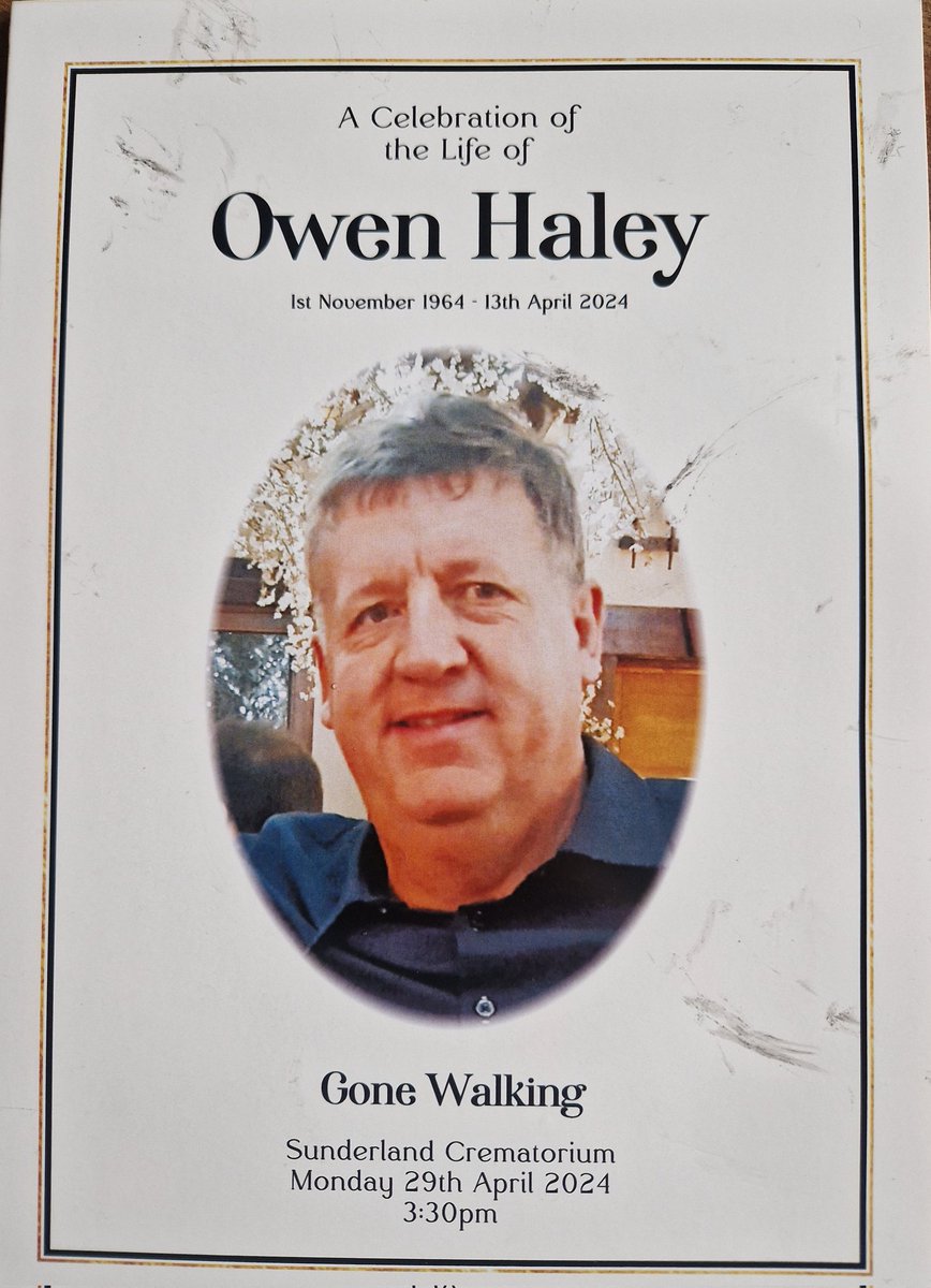 A sad today at the funeral of Owen Haley, a true gentleman and a good friend. A great send of and a very popular man. Owen done so much aswell behind the scenes for @SunderlandRCA, and it was great to see see many ex players as Owen was respected by everyone of them #RIP Owen