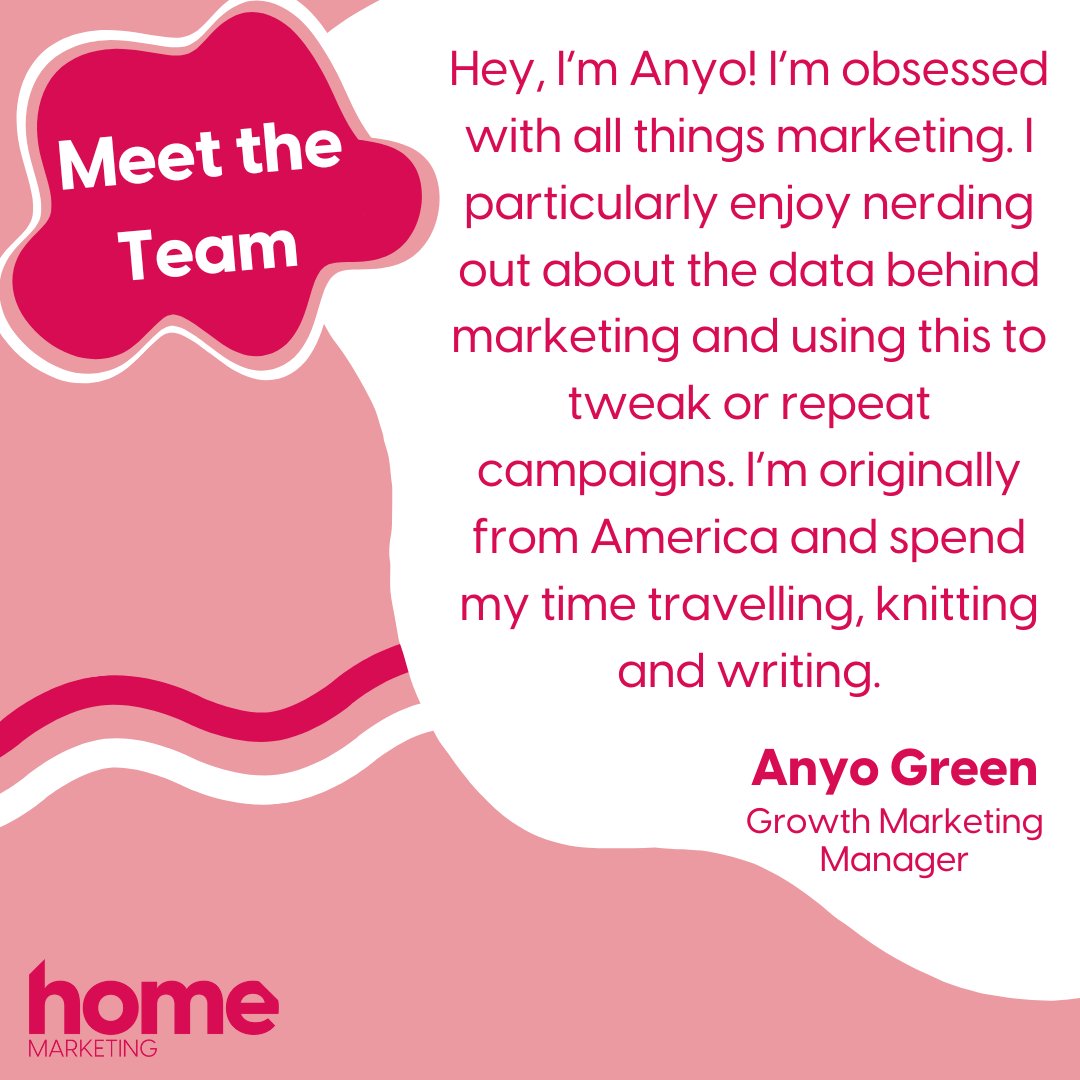 ✨Meet The Team: Growth Marketing Manager, Anyo✨ 

Hey, I’m Anyo! I’m obsessed with all things marketing. I particularly enjoy nerding out about the data behind marketing and using this to tweak or repeat campaigns. I’m originally from America and spend my time travelling, knitt