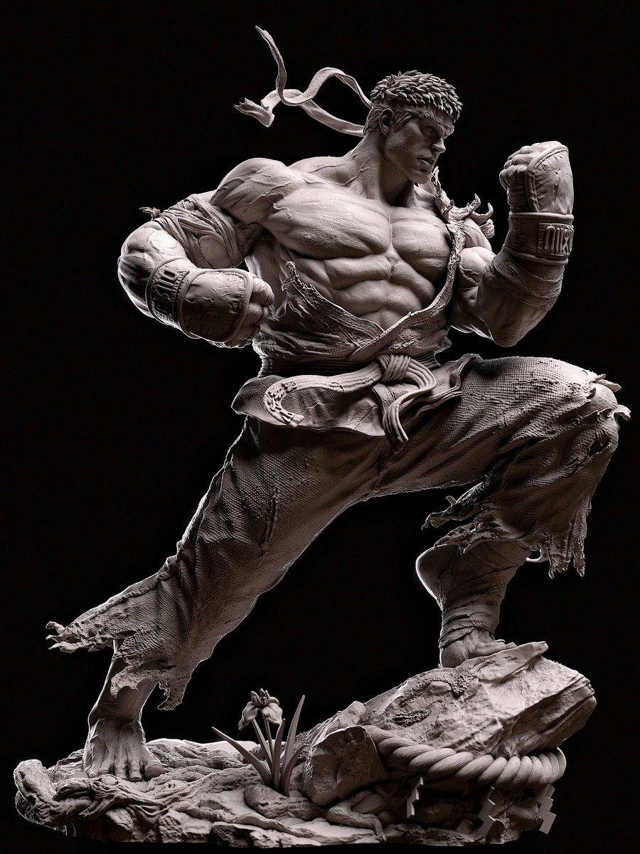 パーツ分割中🐉//
#StreetFighter6 #Ryu #zbrush