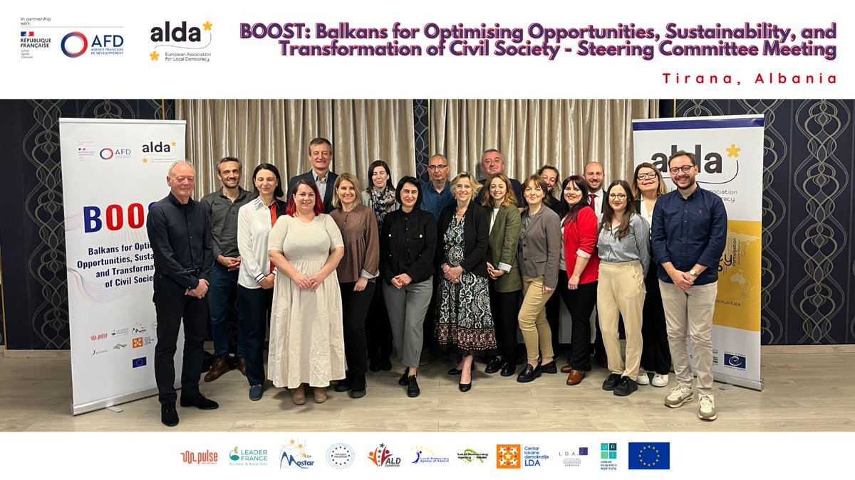 🚀Today @ALDA_Skopje hosted the Steering Committee Meeting of the BOOST project, funded by @AFD_France. The consortium met in Tirana🇦🇱 to discuss #goals of this 3-year strategic #initiative, in preparation to tomorrow's launching conference. #ProjectBOOST #BOOSTtheBalkans