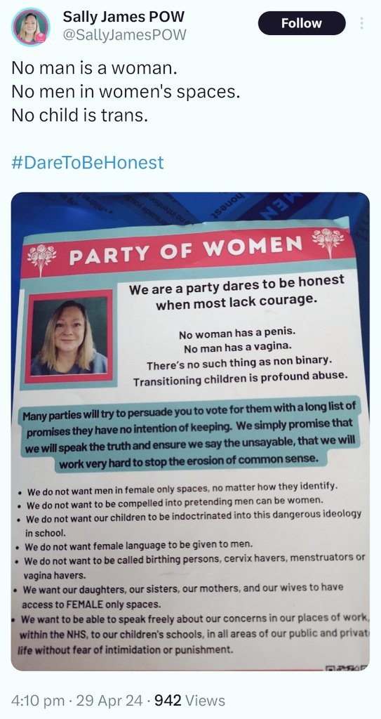 One policy party. And that policy is to hate trans people.