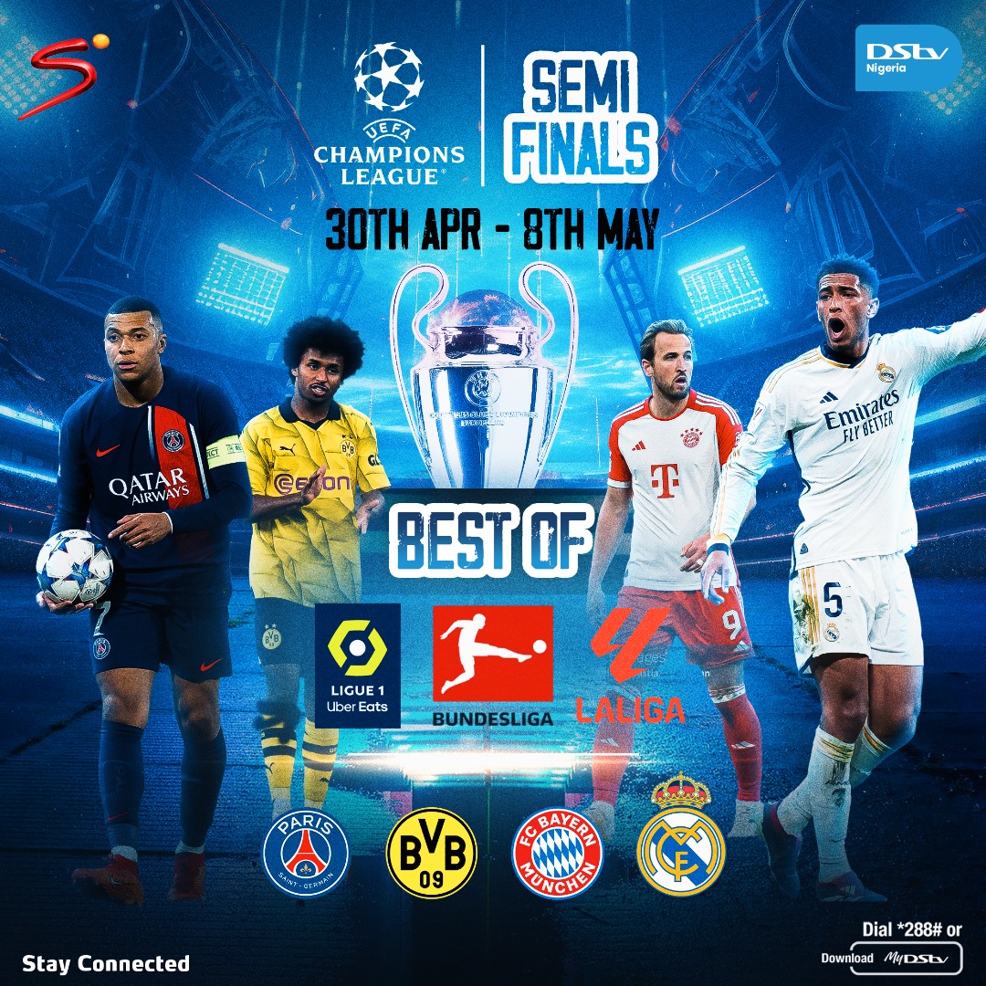 Witness the Clash of Titans from Europe's Finest Leagues, Brace yourself for heart-stopping action as football's elite battle it out for glory. From breathtaking goals to dramatic moments, catch every thrilling second of the journey to the final, on DSTV. Don't miss a single