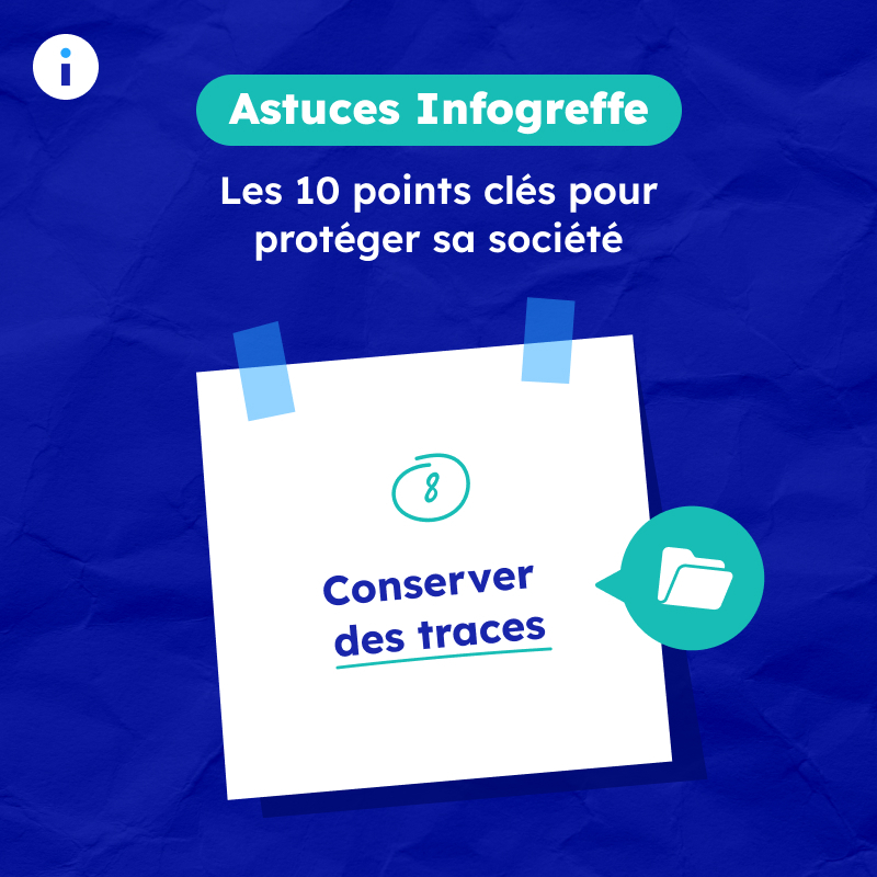 Protéger sa société : 10 astuces essentielles !🔒 Astuce n°8⃣ : La documentation protège votre entreprise. 📚Conservez des traces écrites de tous vos échanges pour vous prémunir contre les litiges et les contestations. 💼 Rendez-vous sur Infogreffe 👉 infogreffe.fr/dossiers-thema…