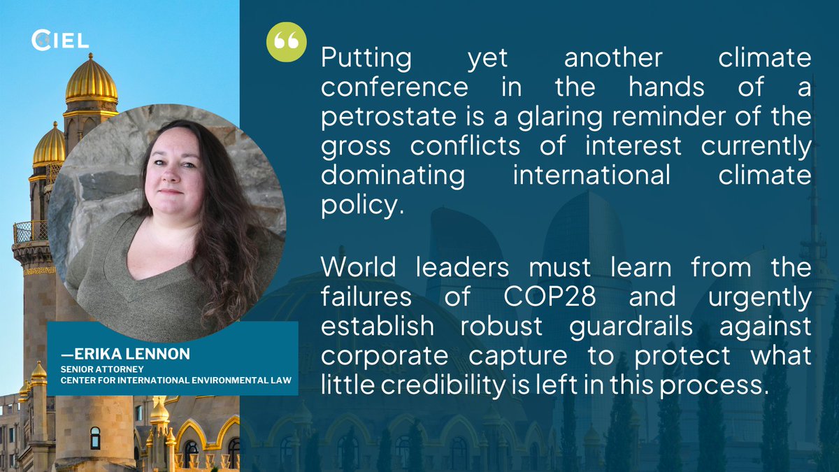 History is repeating itself as the #COP29 Presidency 🇦🇿reaffirms its commitment to support the interests of #FossilFuels companies. Yet another #ClimateConference in the hands of a petrostate is a glaring reminder of the conflicts of interest that undermine intl climate policy 👇