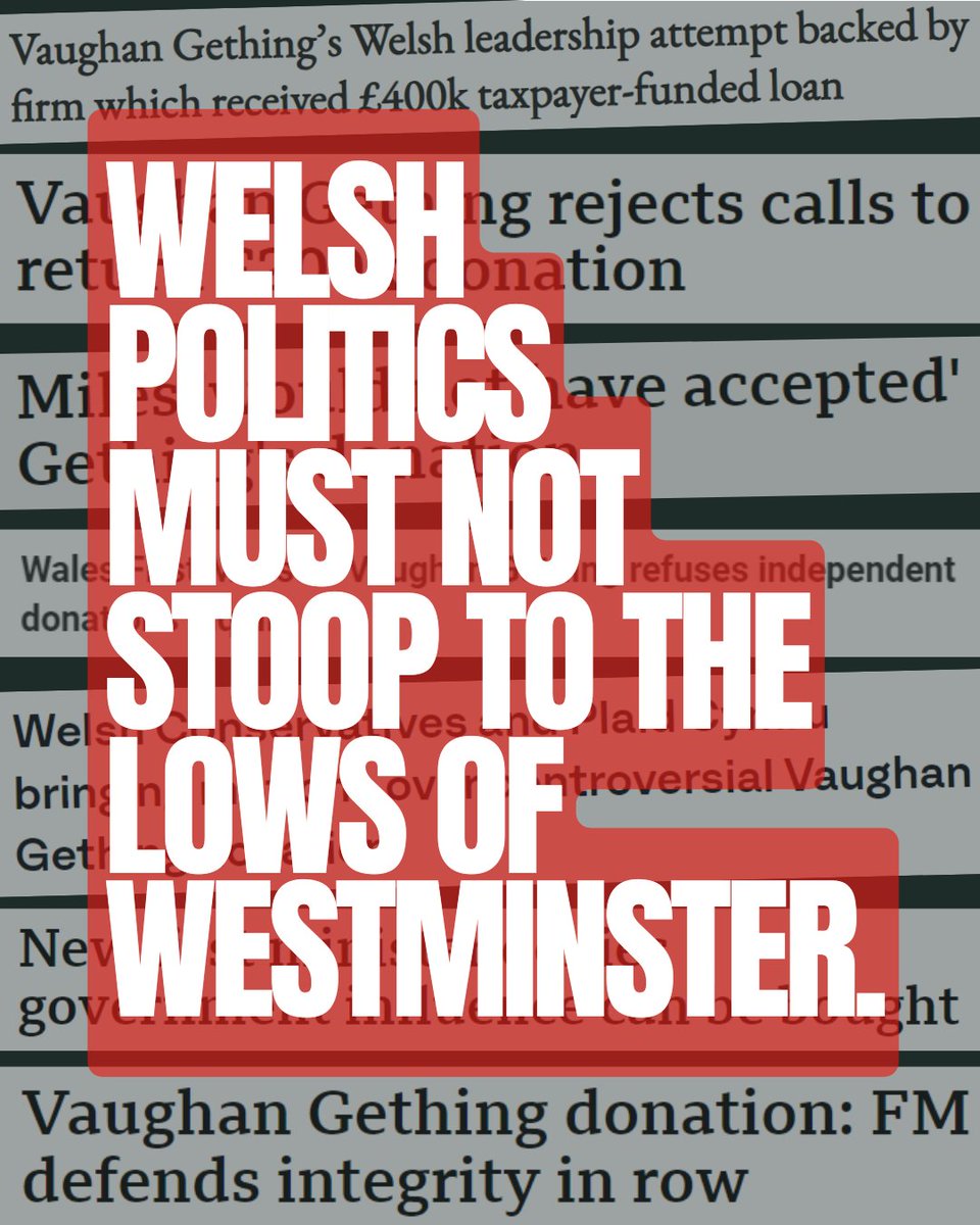 The First Minister accepted a dodgy donation of £200k during his leadership campaign - the largest in the history of devolution We must not let this become the norm in Wales ❌ Plaid Cymru have tabled a Senedd motion calling for a cap on political donations ‼️