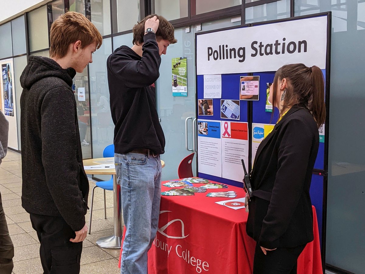 Newbury College UK (@newburycollege) on Twitter photo We joined by <a href="/WestBerkshire/">West Berkshire Council</a> reps to guide students through voting today. From photographic ID to what to expect at polling stations, students stepped into our makeshift voting booth and cast their votes for one of three fantastic local charities. #VotingMatters #DemocracyDay We joined by <a href="/WestBerkshire/">West Berkshire Council</a> reps to guide students through voting today. From photographic ID to what to expect at polling stations, students stepped into our makeshift voting booth and cast their votes for one of three fantastic local charities. #VotingMatters #DemocracyDay