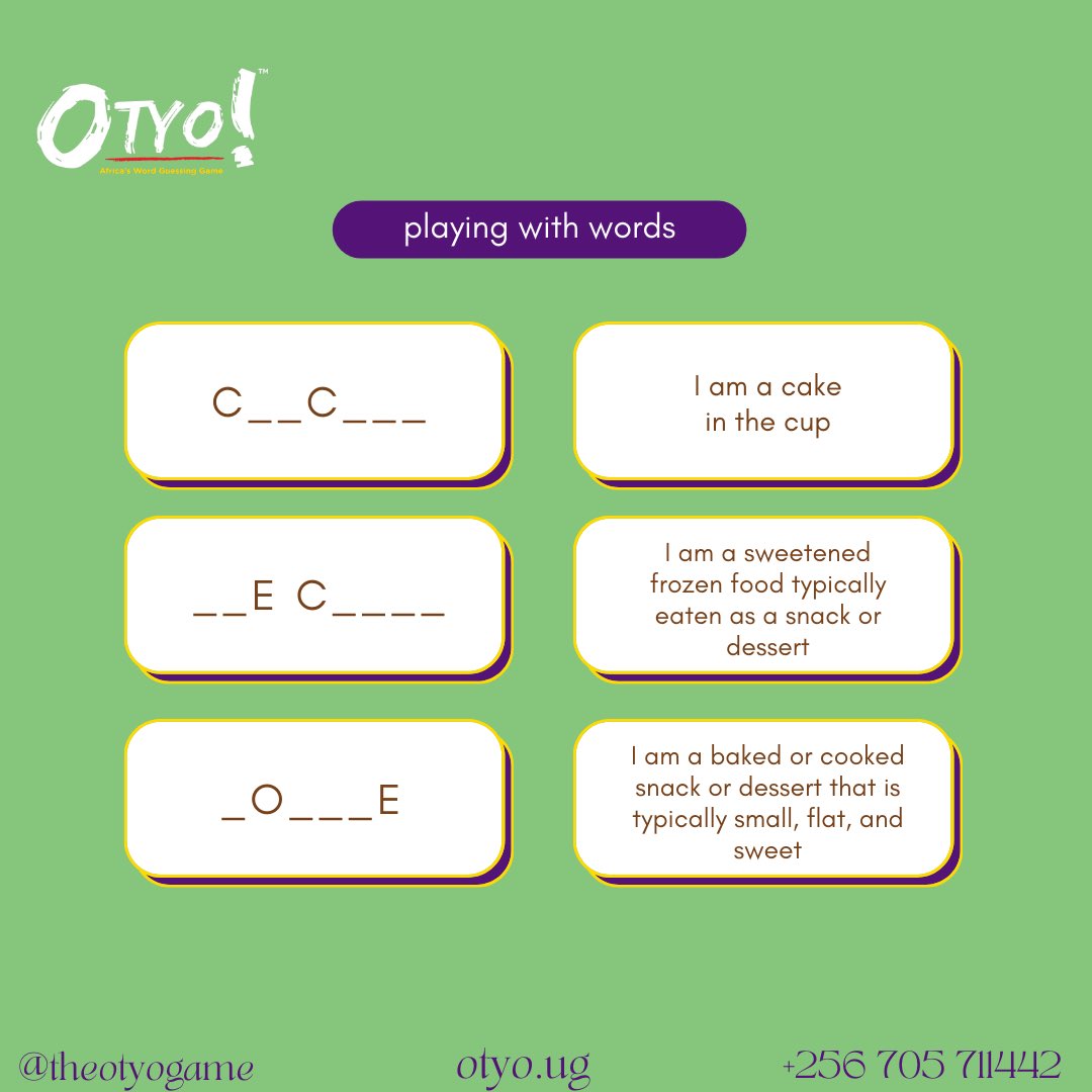 End your Monday with a little game!

Are you able to score 3/3?🤭

#theotyogame #wordgame #letplay #happynewweek #Africangame #Ugandangame
