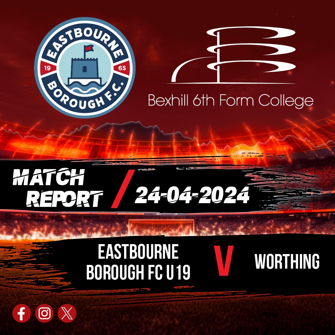 Bexhill College Men's 1st team suffered a 4-2 defeat to Worthing in their final league fixture of the 2023/2024 campaign. To read the full match report, click the following link to our website: bexhillcollege.ac.uk/mens-1st-team-… #BexhillCollege #EBFC