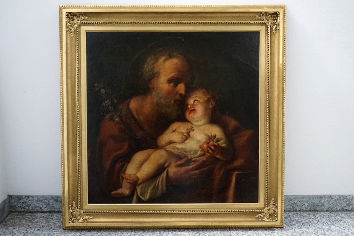GuenterFollmann's tweet photo. Paul Troger (1698-1762), Öl auf Leinwand, Holzrahmen mit Blattgold auf Polimentgrund https://t.co/NbJVEz0mRa