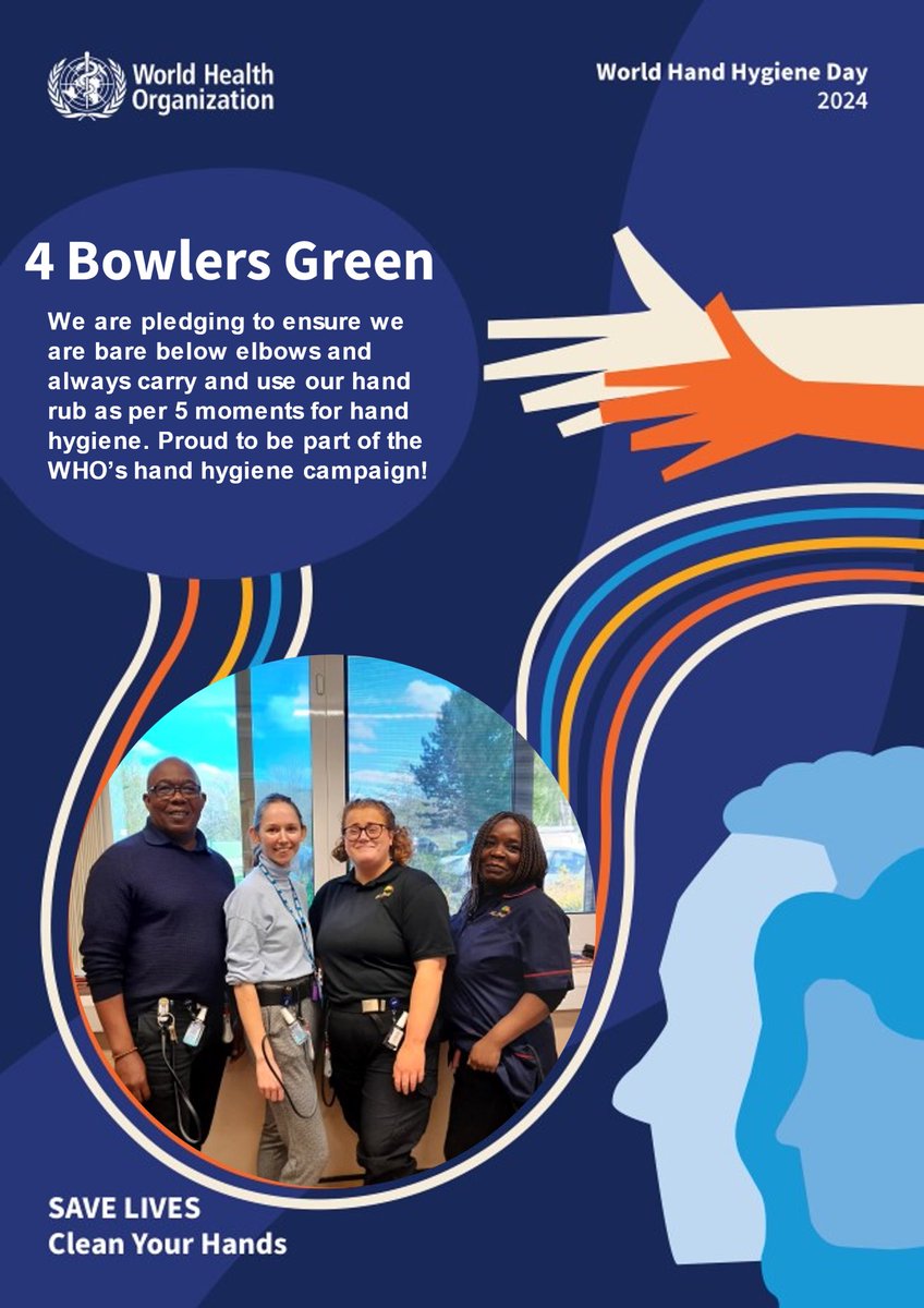 ⁦@HPFT_NHS⁩ our team at 4 Bowlers Green make a pledge ahead of #handhygiene day #WHHD2024