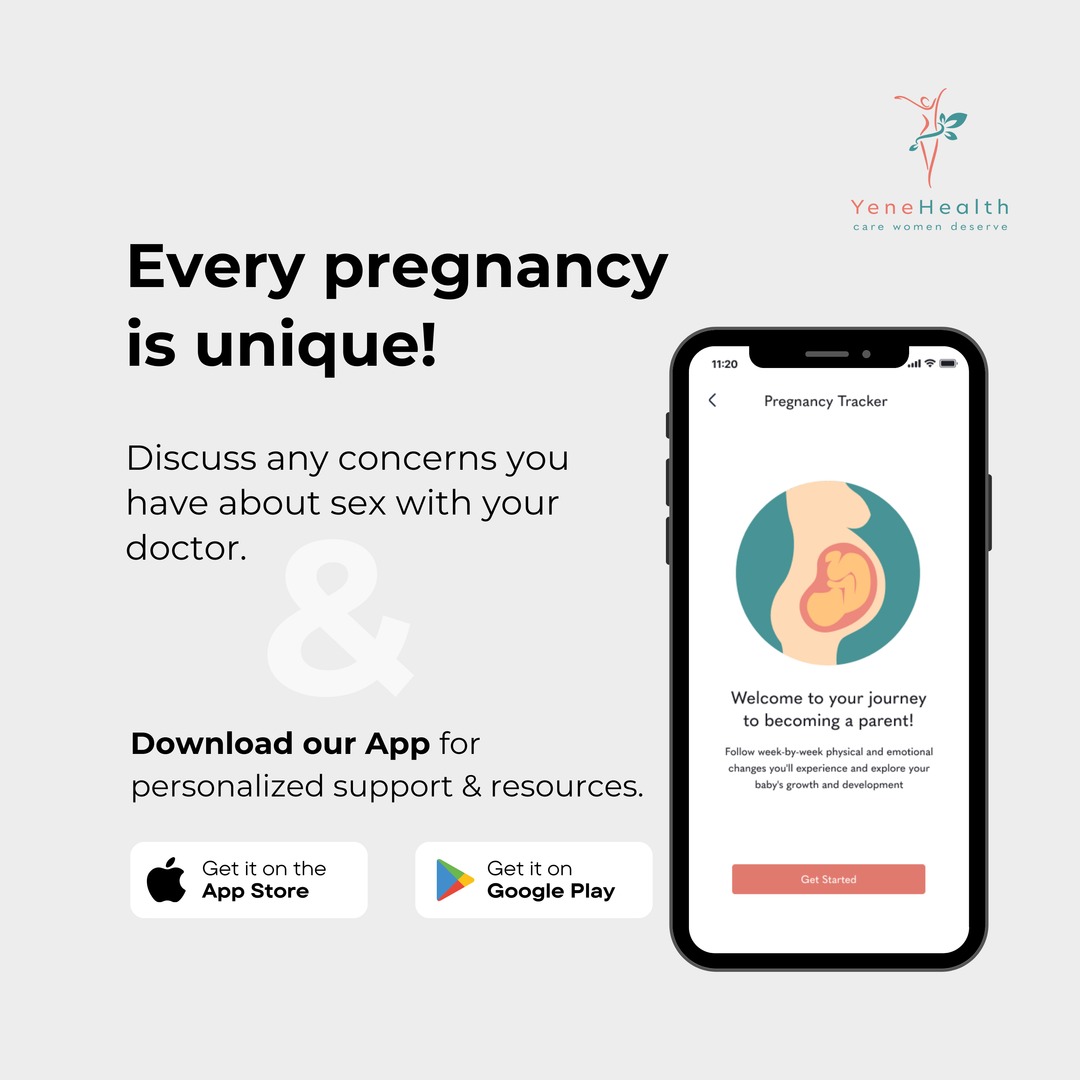 Baby on board, but is sex still a possibility?  Swipe through for the lowdown on intimacy during pregnancy!  (Don't worry, your little one is safe & sound!)  

#pregnancy #YeneHealth #Femtech #Women #Ethiopia #AddisAbaba#sexlife #pregnancymythbusters