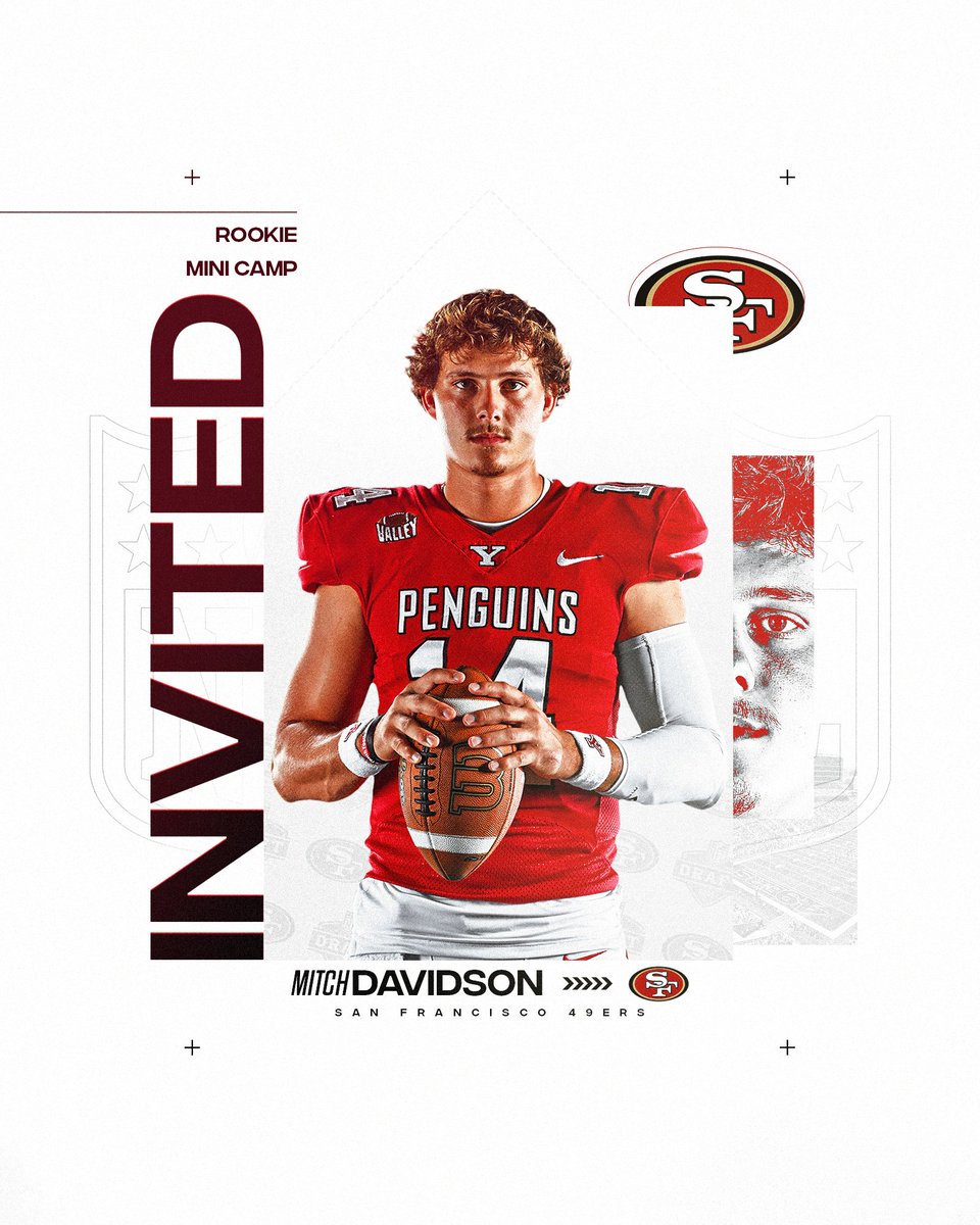 𝙎𝙖𝙣 𝙁𝙧𝙖𝙣𝙘𝙞𝙨𝙘𝙤 𝘽𝙤𝙪𝙣𝙙!!! 🐧🏈 QB Mitch Davidson has received a Rookie Mini-Camp Invite from the 49ers! Congratulations, Mitch! #GoGuins // #ProGuins