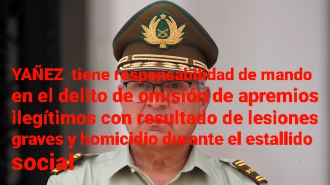 Un violador de los DDHH,  merece juicio y castigo, no ratificarlo en el cargo !! @Carabdechile #FueraYañez
#CarabinerosDeChile