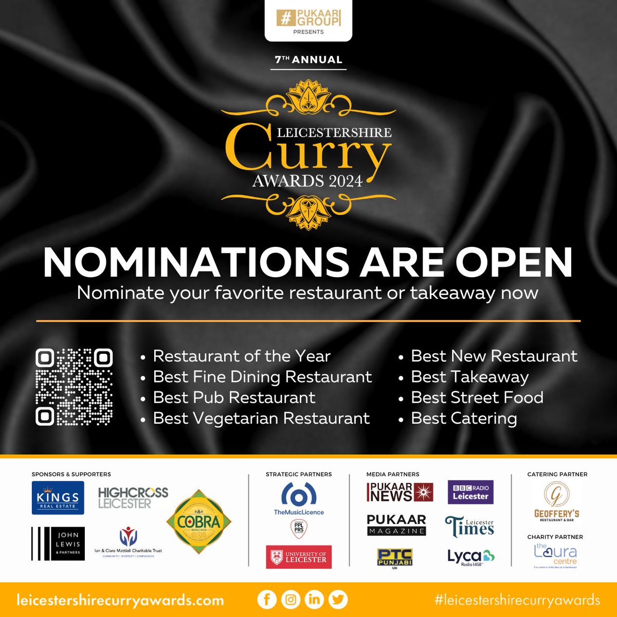 Nominations for Leicestershire Curry Awards 2024 are now open! 🥳 . . . #PukaarGroup #LeicestershireCurryAwards @coolasleicester