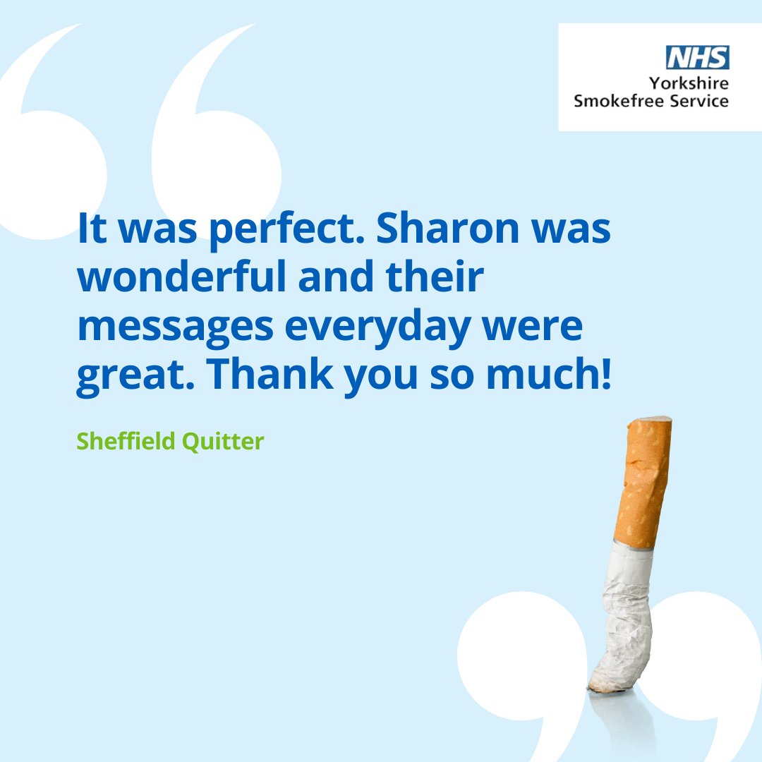 Check out the fantastic feedback from some of our recent successful quitters in Sheffield, who quit smoking with the support of our dedicated #SheffieldSmokefree team! 💚 0800 612 0011 (Free from landlines) | 0330 660 1166 (Free from mobiles) yorkshiresmokefree.nhs.uk
