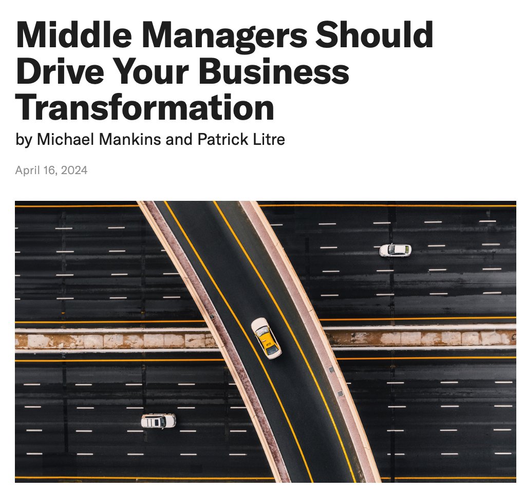 Middle Managers Should Drive Your Business Transformation ow.ly/nmAP50Rkwjc #Leadership #Culture #Strategy