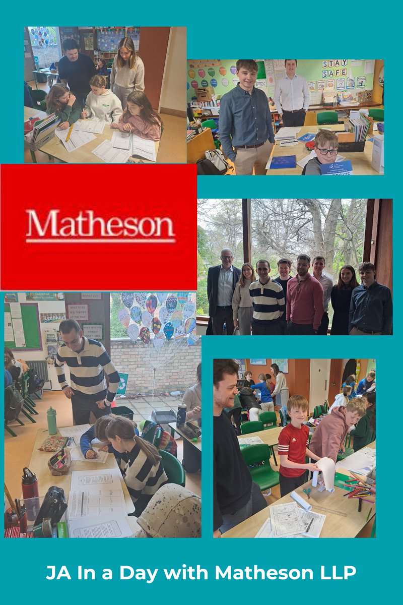 Thank you to our @MathesonLaw volunteers who brought the wonderful 'JA in a Day' programme to @RMDS_Ranelagh. Students learned about science & the circular economy among other topics. #inspiringyoungminds #volunteerappreciation #makinganimpact