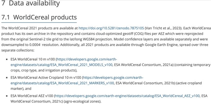 @esa The best part? The final data, the ground-truth reference data AND the codebase are all available open source. The WorldCereal Database can be found here: