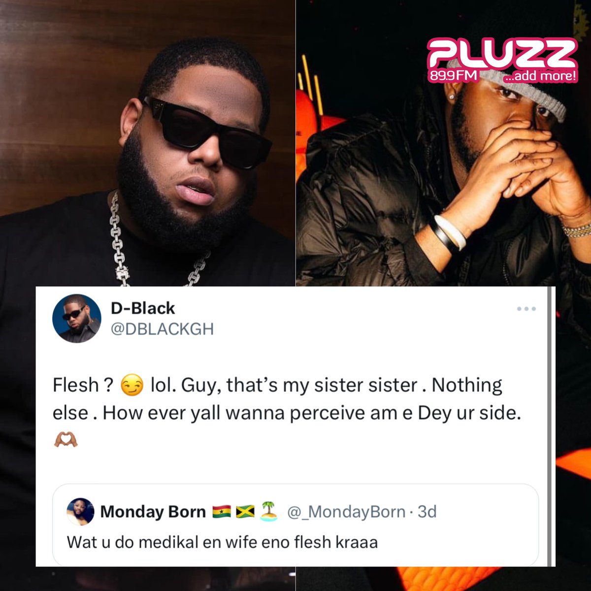 D Black responds to a social media user who chose to talk about his issue with Medikal and Fella #AddMore #AccrasMusicLeader