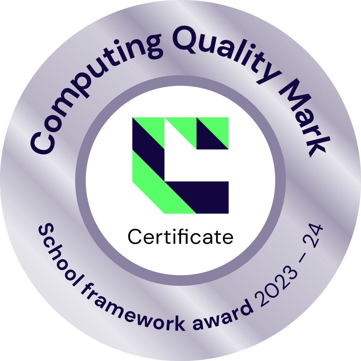 Computer Quality Mark Awarded! The school has achieved the national mark after demonstrating high-quality computing provision. The CQM recognises excellence of computing education offered by a school. Well done to all the team! @WeAreComputing