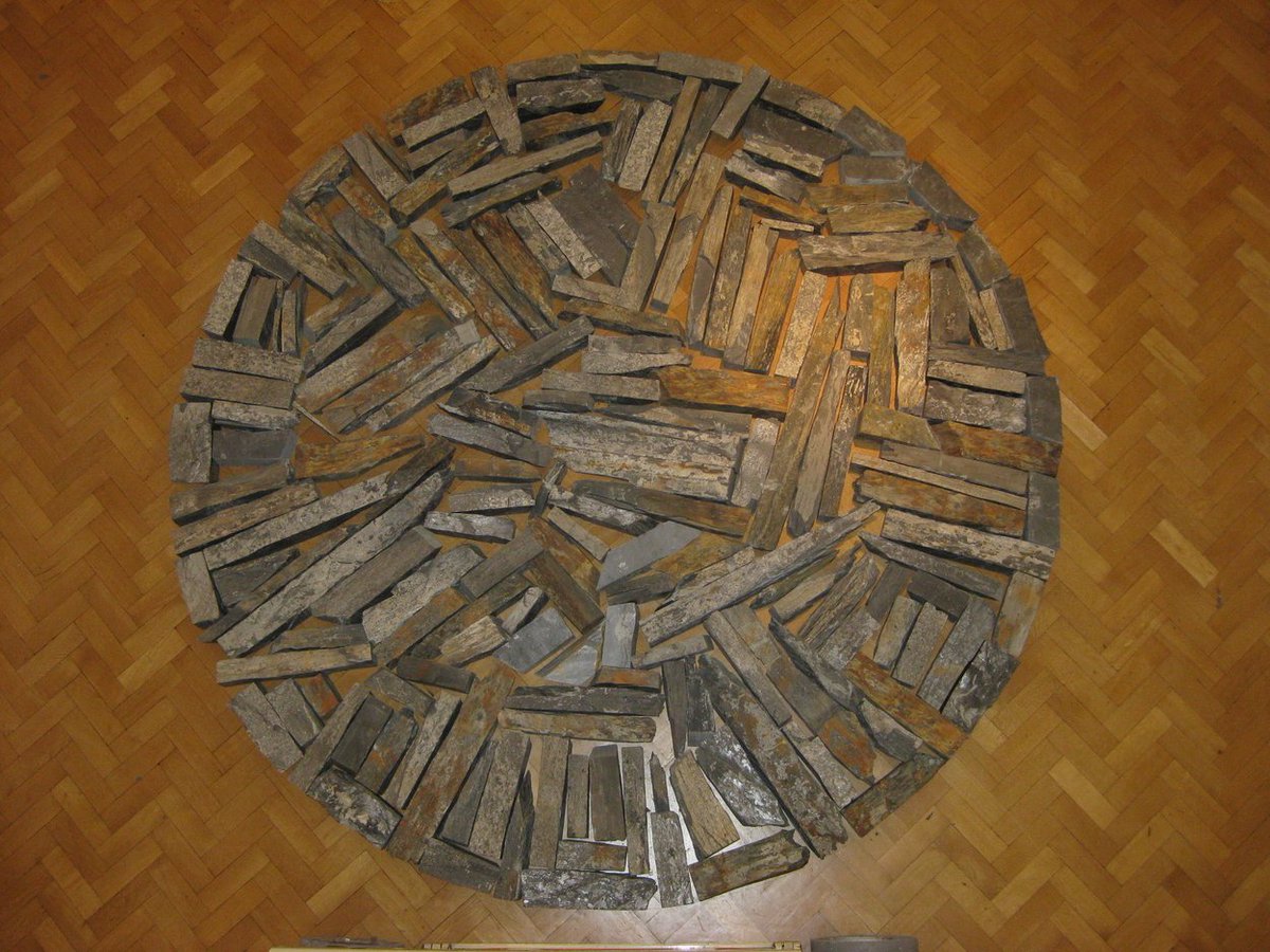 Local artist Richard Long is known for his walking sculptures, mud drawings and installations made from natural materials. Join Richard on 15 May 7- 9pm, to hear about his unique perspective on nature and art. bristolmuseums.org.uk/bristol-museum… Image: © Richard Long. Delabole Slate Circle