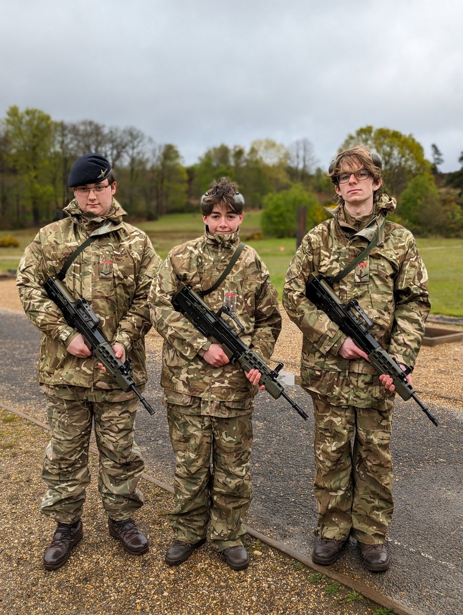 Please congratulate the 3 cadets that participated in a target shoot this weekend with the L98A Cadet Rifle alongside Charterhouse Cadets. Well done to James and Joe who came joint 2nd out of 18 cadets, scoring 74 out of 80. @GreenshawTrust @CharterhouseSch #byincrementsconquer