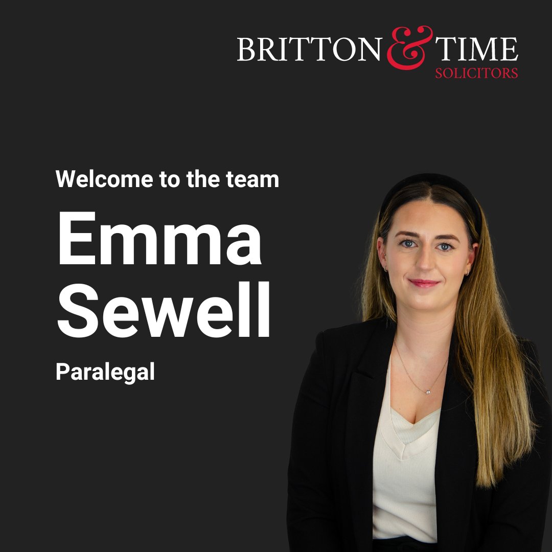 We are thrilled to welcome Emma Sewell to our #legal team here at Britton and Time 🎉 Click here to see more about careers at Britton and Time Solicitors: loom.ly/y72R_ew #newstarter | #brittontime | #employment | #employee
