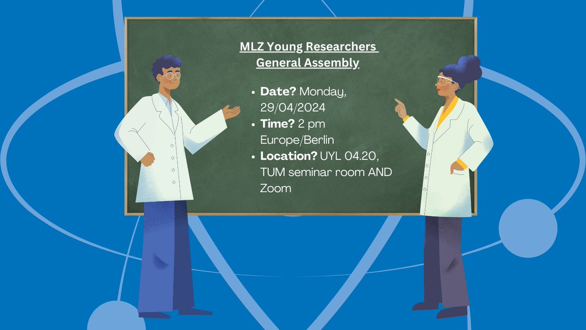 REMINDER: The MLZ Young Researchers General Assembly takes place TODAY! Get to know the MLZ students´ and learn more about PhD students´ and early-stage postdocs´ projects. ➡️Zoom-Link: lnkd.in/dMJ8Gfhy #reactor #scientist #neutrons #professionals