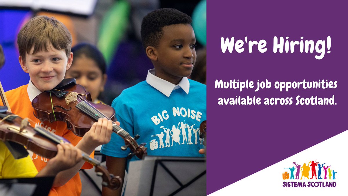 JOBS @sistemascotland recruiting Musician/Teachers (Upper or Lower Strings) salary £33,858-£38,874 (pro-rata) APPLY 10am on 3 May at ➡ scottishmusiccentre.com/jobs/sistema-s…
