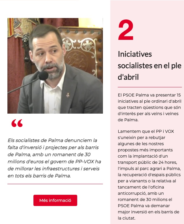Vols conèixer l'actualitat a Palma i del <a href="/PSOEPalma/">PSOE Palma /❤️</a>?   

Aquí tens la 🗞 nova edició de #PalmaInfo amb el millor resum 👇👇👇

ℹ️ CAT: clickacm.com/share/02a358d4…
ℹ️ CAST: clickacm.com/share/d7bb5d74…

Seguim 💪
