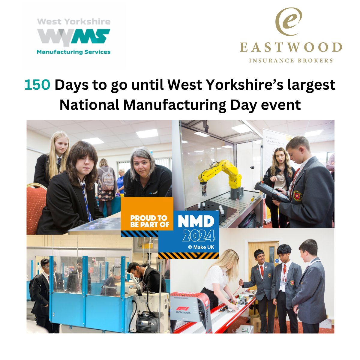 Are you a manufacturer or a school careers teacher? Interested in demonstrating the amazing career opportunities in manufacturing? Join us at West Yorkshire's largest National Manufacturing Day event on 26 Sept. #NMD2024 #150daystogo For more details visit wyms.co.uk/150-days-to-go…