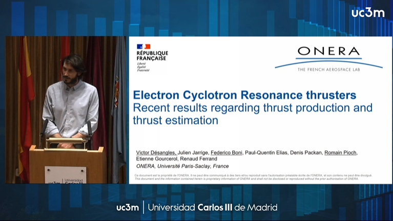 We are honoured to attend the talk of Victor Désangles, our guest &amp; researcher at ONERA - The French Aerospace Lab. His talk is being livestreamed 👉media.uc3m.es/live/event/621…

#ECRT #ElectricPropulsion #PlasmaThrusters