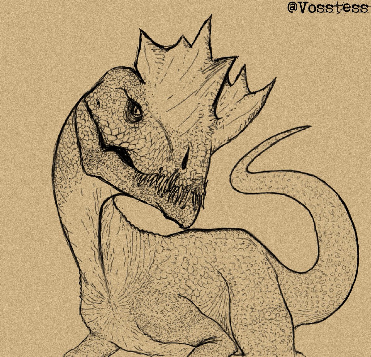 Take inspiration from the Saevus Dilophosaurus mod made by @nitr0z24. #Dinosaur #Drawing #Primalcarnage #digitalart