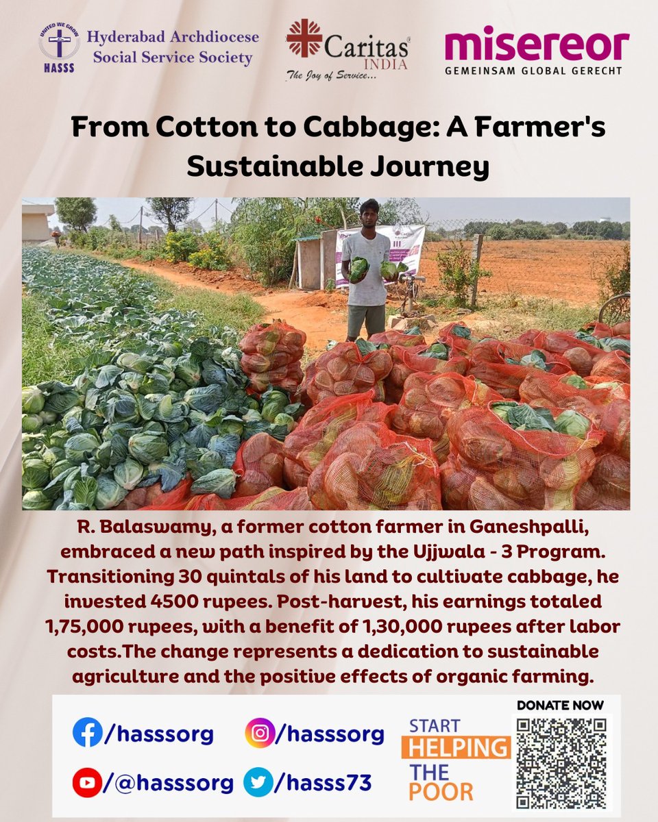 From cotton to cabbage : A Farmer's Sustainable journey #kolping #selfhelpgroups #kolpingindia #caritasindia #NGOJobs #ngo #agriculture #agricultureworldwide #farmers #farming #caritas #caritasgerman #Misereor #AgricultureOfficers #CMOTelangana  #deepthiravula #archanasuresh