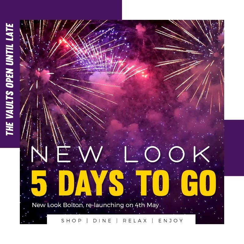 4th May – @Newlook relaunch! Stay tuned for updates on the exciting entertainment on the day, including opportunities to WIN prizes! #NewLook #Bolton #MarketPlace