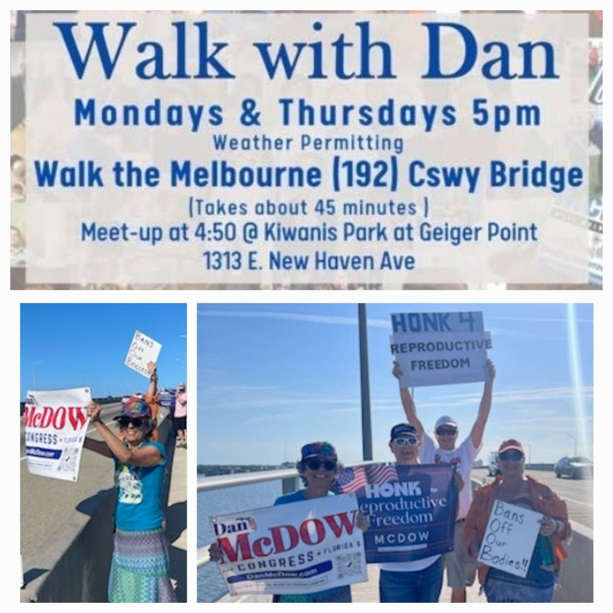 It's #WalkWithDan day!

Get your steps in while you show Brevard your support for #McDow4Congress & #ReproductiveFreedom