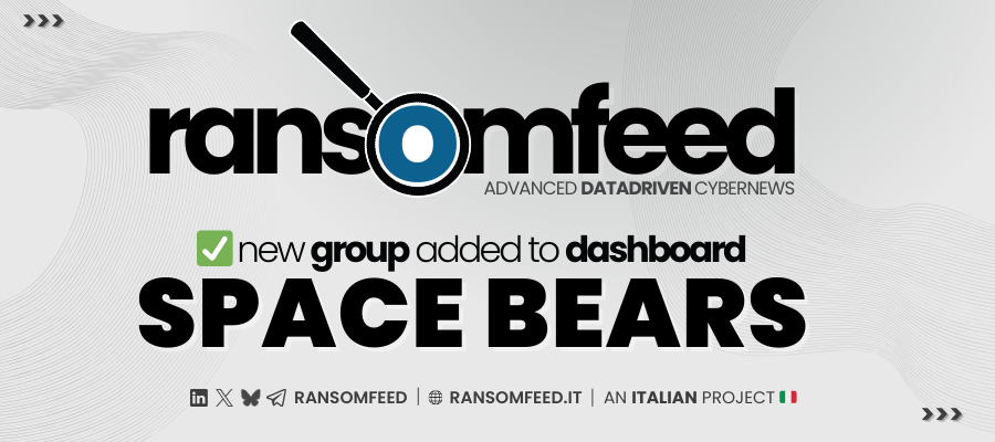 ✅ new group added to Ransomfeed: Space Bears

#ransomfeed #security #infosec #ransomware