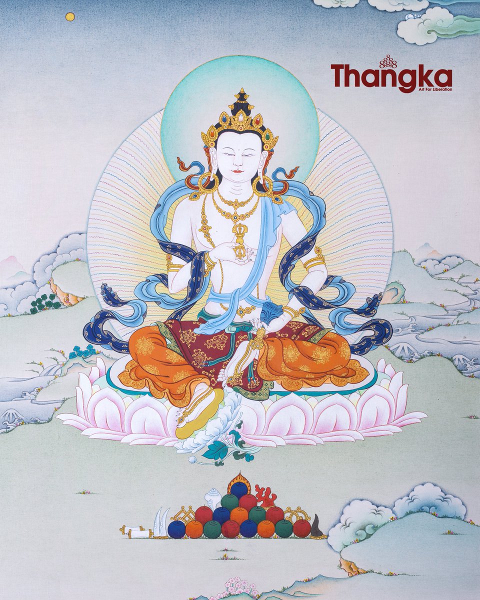 The Buddhist deity Vajrasattva is used for purifying sins and impurities. Vajrasattva also assumes numerous distinct identities in his role as a meditational deity.

#vajrasattva #purification #buddhism #bodhisattva #thangkaart #authenticart #thangkaartforliberation