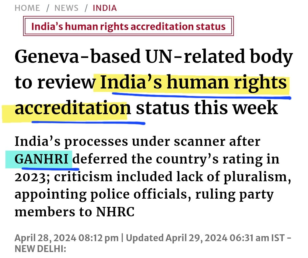 🚨Global Alliance of National Human Rights Institutions (GANHRI)
#UPSC #UPSC2024