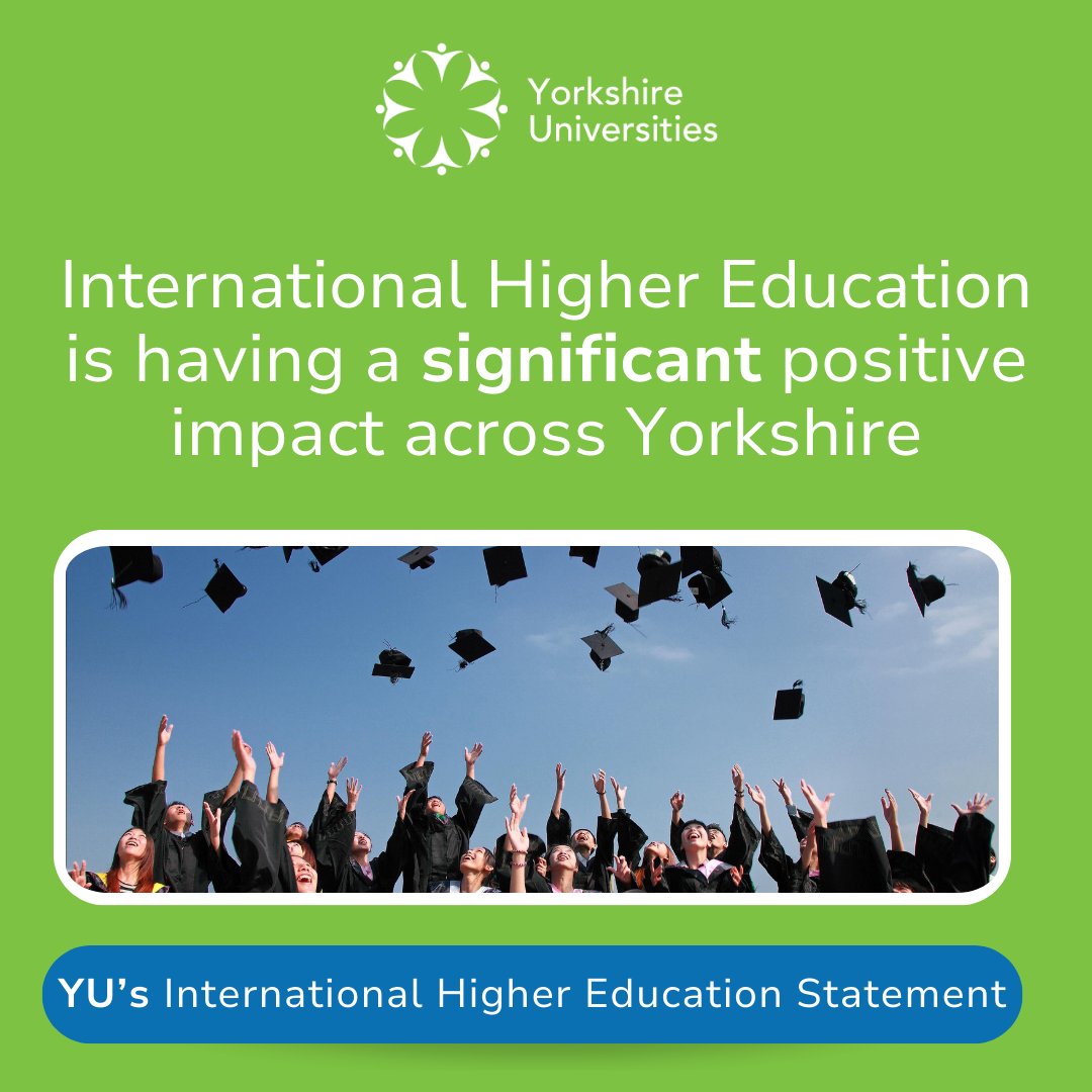 International Higher Education and international students are generating significant benefits for @YorkshireUnis member institutions and #Yorkshire as a region. 🔎You can read more on this in YU's International HE statement available here: bit.ly/3JBoYC2