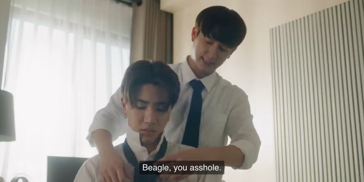 🖤: bring ‘beagle’ here
💛: aeagle ceagle (he’s replacing ‘b’ with ‘a’ and ‘c’) 😭

reminds me of this scene 😭

 #พาบีเกิลมาา